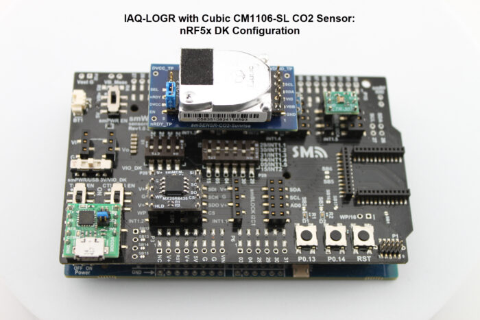 IAQ-LOGR Indoor Air Quality Wireless Data logger with Cubic CM1106-SL CO2 sensor. nRF52 DK Configuration