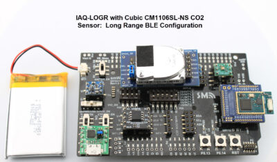 Open Source IAQ-LOGR Indoor Air Quality Wireless Data logger with Cubic CM1106SL CO2 sensor. Stand-Alone Configuration with Long Range BLE Module.