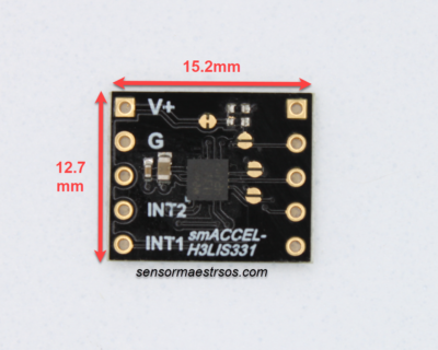 smACCEL-H3LIS331DL 3-Axis 100G, 200G, 400G Breakout Board-TopSide